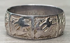 Men's Surfer Ocean Turtle Beach Thumb Ring Sterling 925 Signed PCU Hawaii 12.5