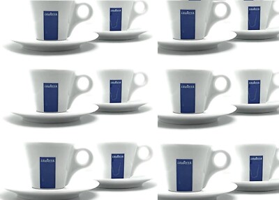 x12 Lavazza Espressotasse & Untertasse Italienische Kaffeetasse Barista Demitasse Expresso