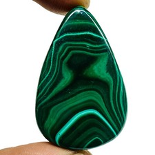 Natural Malachite 45x29mm Pear Cabochon Loose Pendant Size Gemstone 116.55 Cts