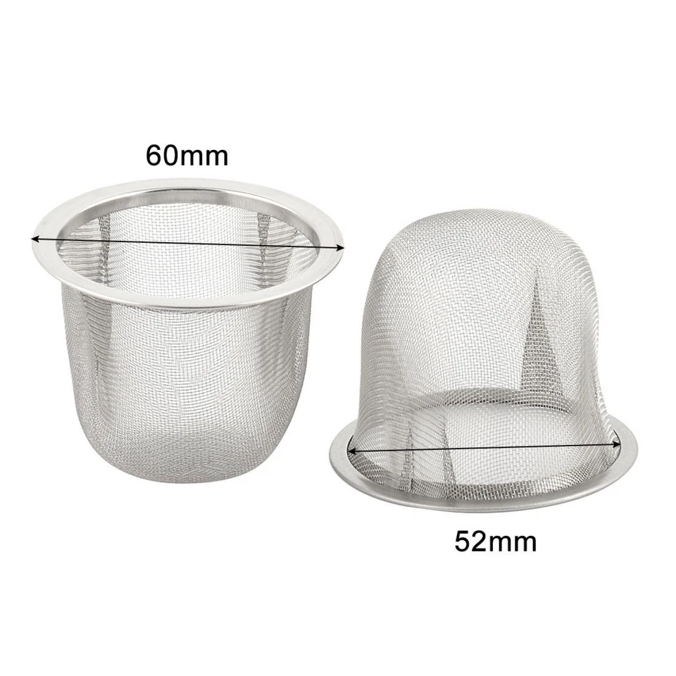Filtro colador de tetera de especias de hoja de té de malla redonda de acero inoxidable 60 mm de diámetro 5 piezas Foto 2 de 2