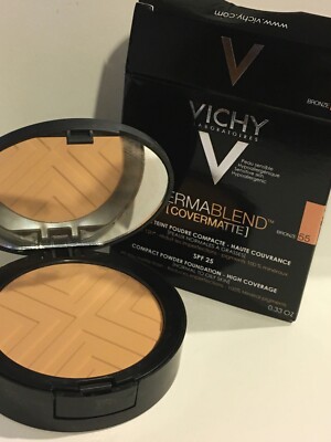 Vichy Dermablend Covermatte SPF25 Compact Powder Foundation 9.5g - Bronze 55 NIB