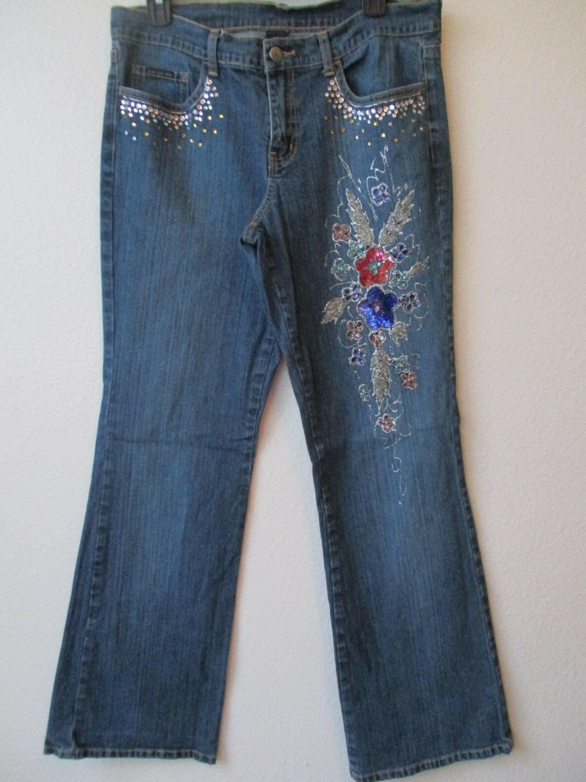 NY JEANS DENIM BLUE EMBELLISHED Our shop OFFers the best service - Industry No. 1 NEW SIZE 10