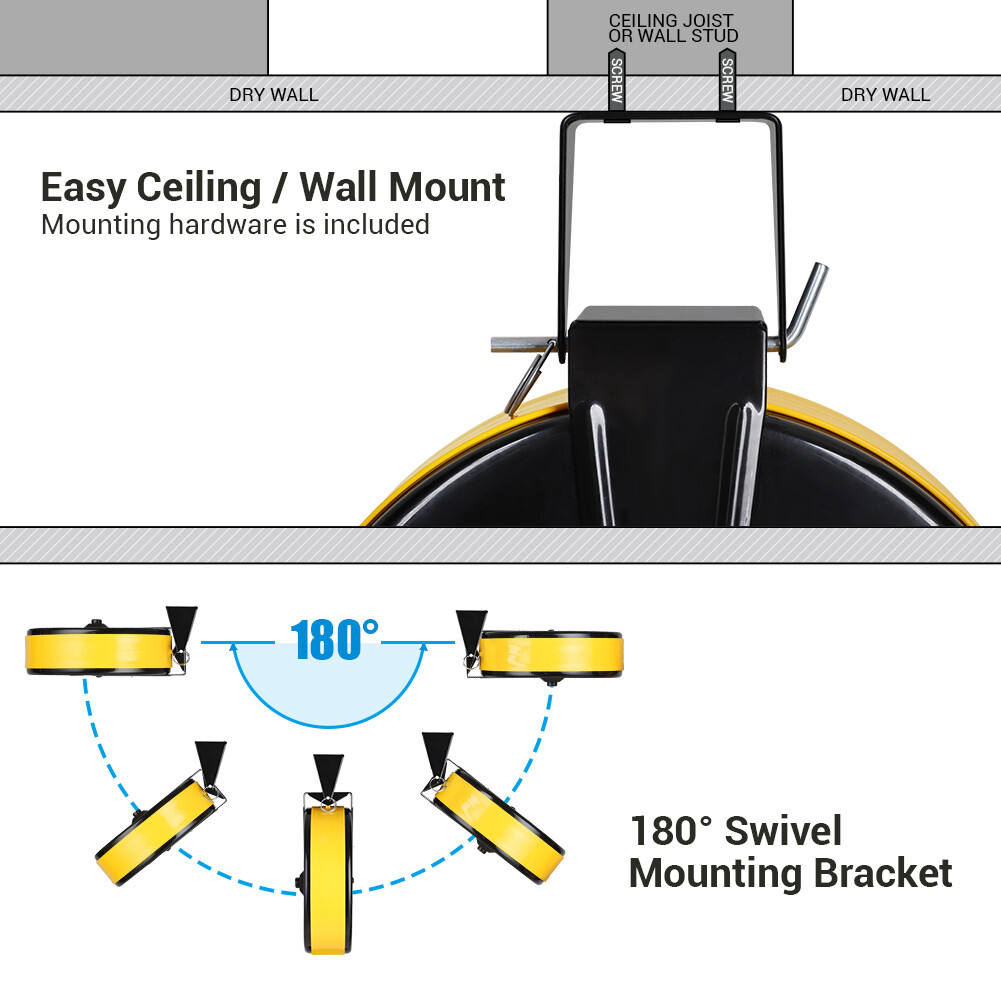 DEWENWILS 30 Ft Retractable Extension Cord Reel 16/3 Gauge SJTW Power Cord