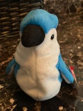 TY  Rocket  the Blue Jay Beanie Baby plush toy with ERROR 97/98.