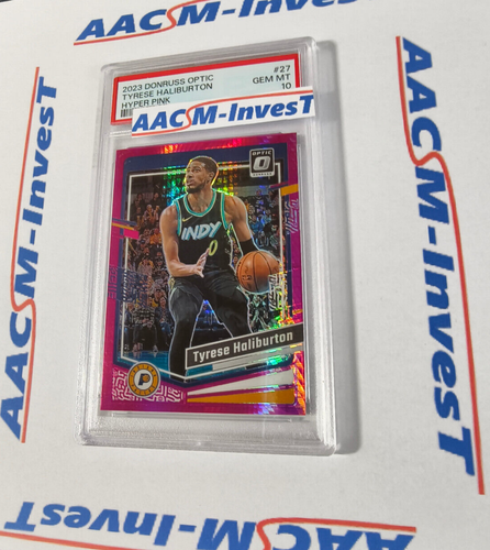 Tyrese Haliburton 2023 Panini Donruss Optic Hyper Pink NBA Pacers PSA 10 *POP 2 - Bild 2 von 3