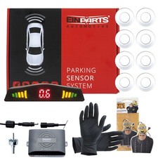Einparkhilfe - Parksensor Set mit 8 Sensoren Rückfahrwarner PDC - Weiss
