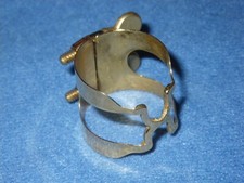 VINTAGE HARRISON Bb CLARINET LIGATURE - ORIGINAL, NOT RE-MAKE - GOLD PLATED