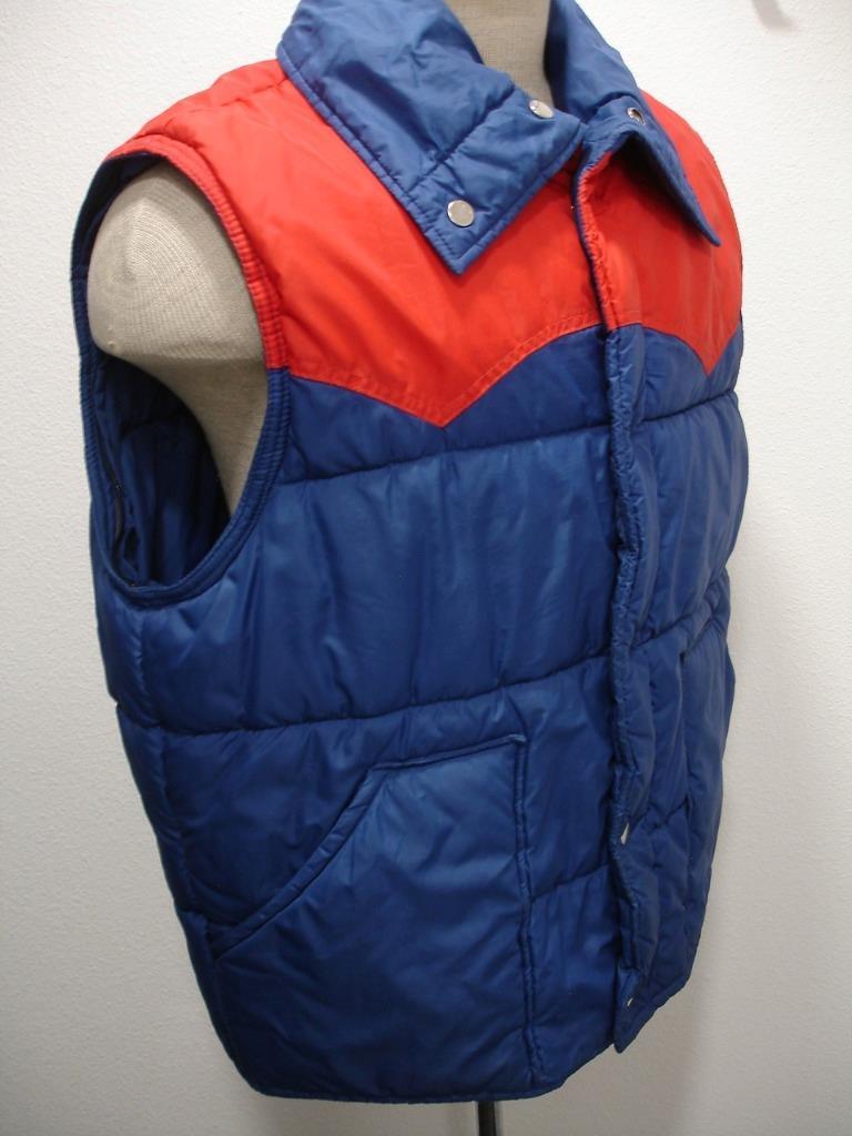 Men's L Vtg 1970's JC Penney Western Snap Vest Jacket Puffer