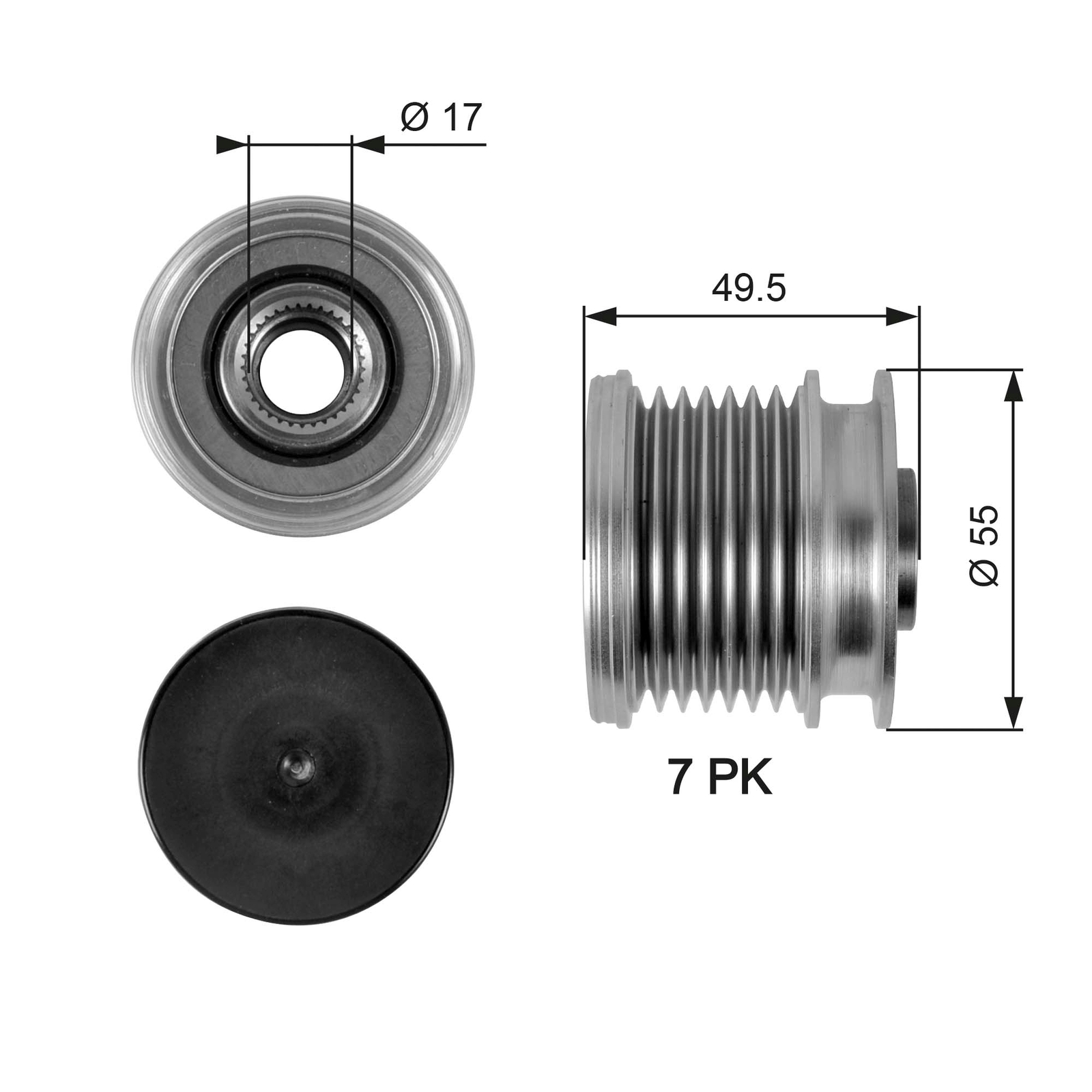 ✅Fits GATES OAP7086 OAP7086 OVERRUNNING ALT. PULLEY ⭐UK Seller⭐ - Image 7