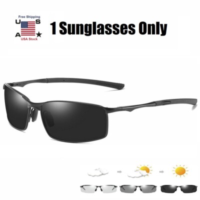 2x Color-Changing Polarizing Sunglasses Unisex Day and Night Safety Glasses USA