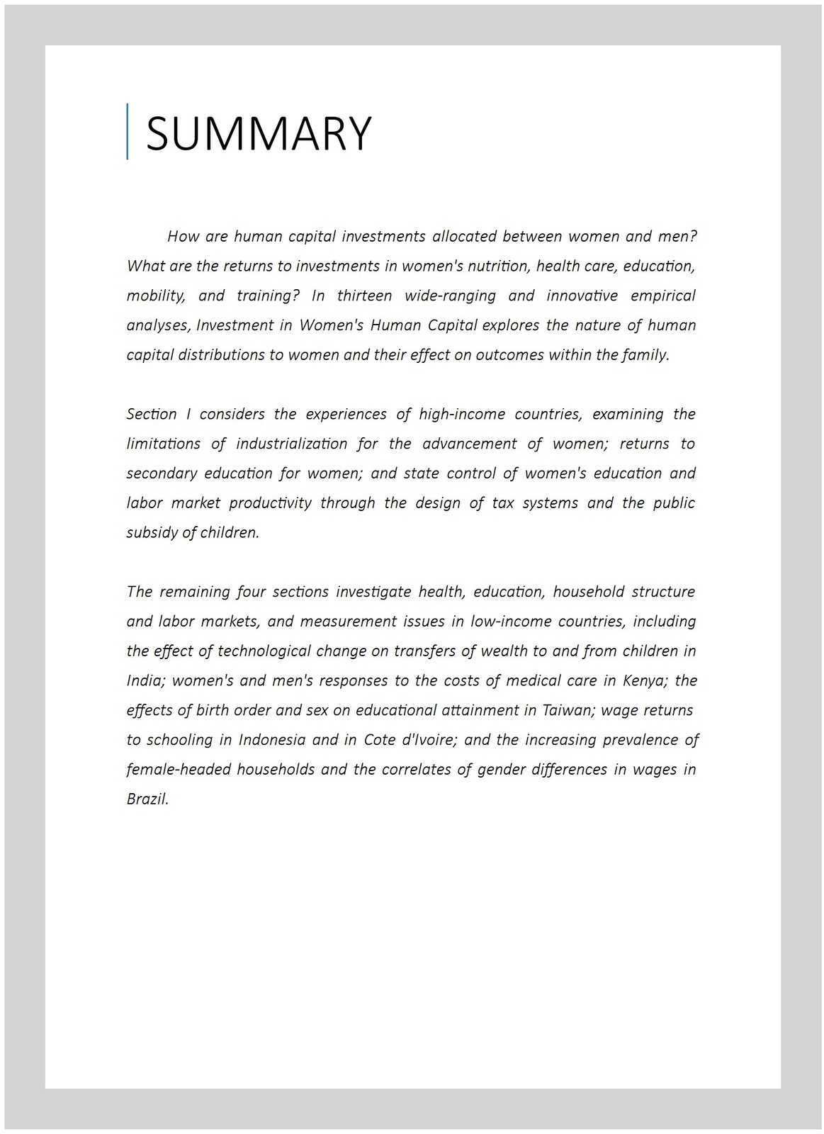 Investment+in+Women27s+Human+Capital+by+T.+Paul+Schultz+2819952C