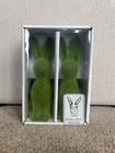 Tk Maxx Homesense Easter 2 Bunny Rabbit Green Flocked Ornaments Decorations