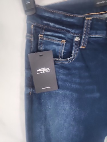 Jeans argento Avery vita alta gamba dritta jeans indaco lavaggio denim taglia 30 x 31 - Foto 2 di 6