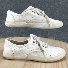 Mossimo Supply Co Zapatos Mujer 6 Tenis Informales Blanco Imitación Cuero Con Cordones Bajos