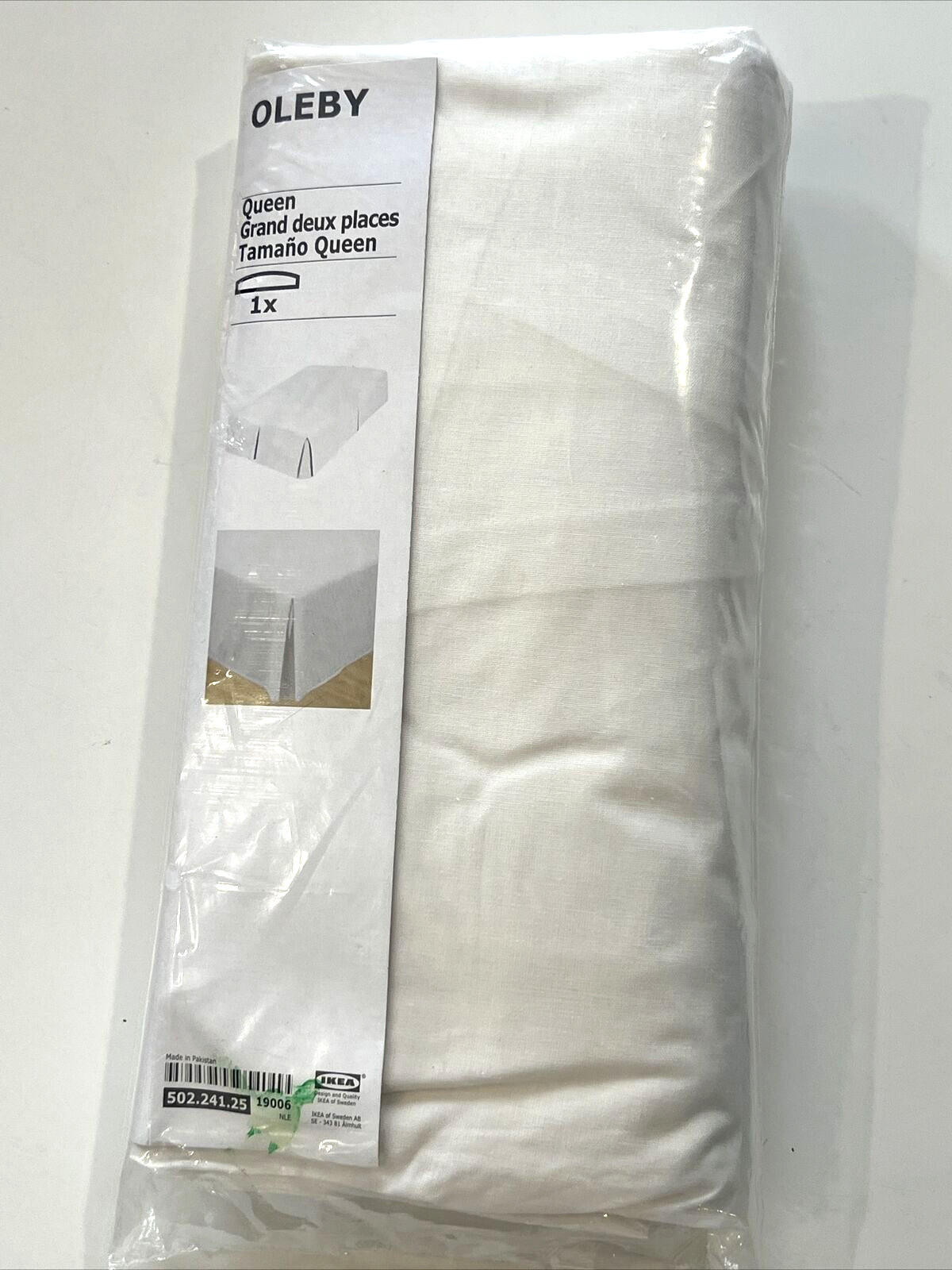 IKEA OLEBY Bed Skirt White Queen Size 502.241.25 New