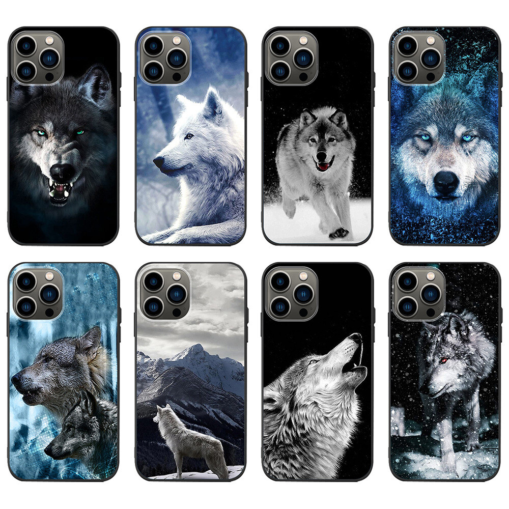 Wolf Case For iPhone 15 14 13 12 11 Pro Max Plus Mini XR XS SE 8 7 Animal Cover