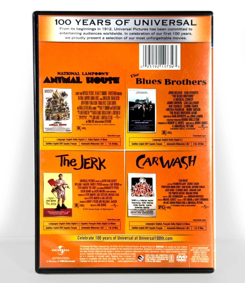 Car Wash/ Animal House/ The Jerk/ The Blues Brothers (4-Disc DVD, 1976-1980) - Image 2 of 4