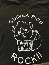 Guinea Pig Sanctuary Swag Size XS Black Rocks Drummer Short Sleeved T-Shirt Soft