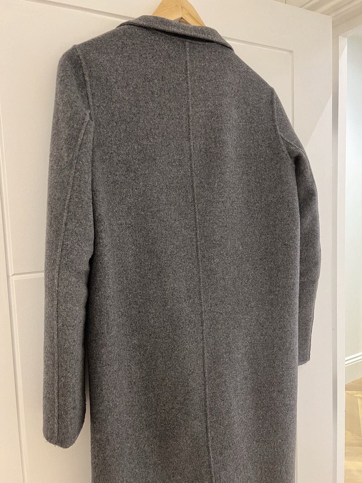 Zara Basic Outerwear Grey Handmade Wool Coat Small - image 8