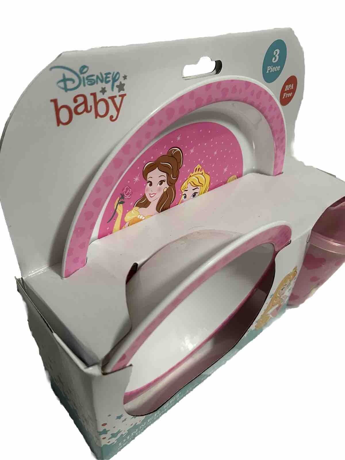 Disney Baby Cinderella & Beauty, Dinner Plate, Bowl & Sippy Cup , 3pc Set