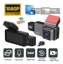 3camera night vision 1080PWIFI driving recorder DVR parking monitoring IPS touch