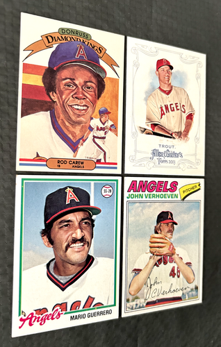 Rod Carew 1982, Trout 2013, Guerrero 1978, Verhoeven 1977, 4 California Angels - Picture 5 of 6
