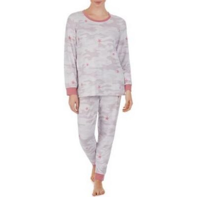 Cuddl Duds Printed Top and Jogger Pants Loungewear Set, Size