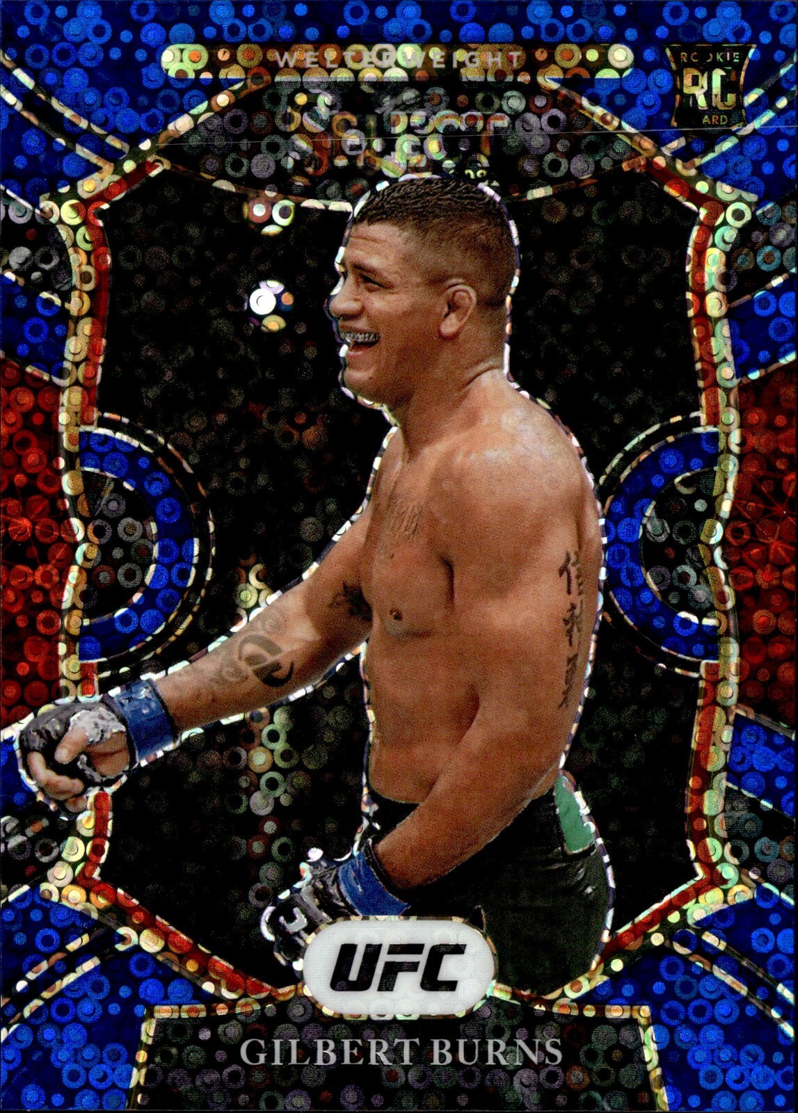 2021 Panini Select UFC Gilbert Burns Blue Disco Rookie /99 #34