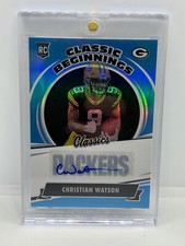 2022 Classics Christian Watson Blue Classic Beginnings Rookie Auto Card 5/5 SSP