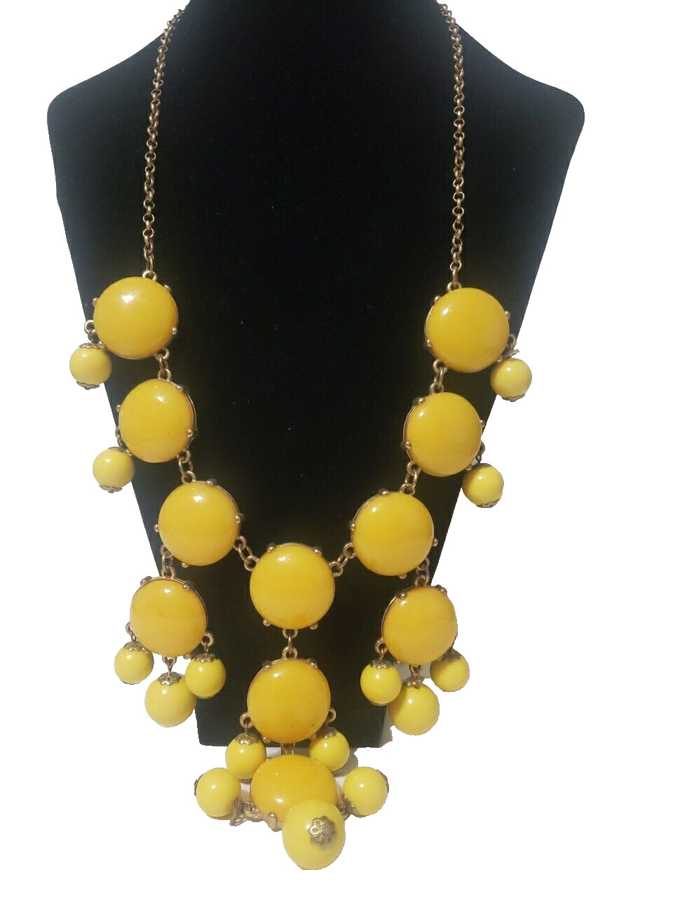 Womens Waterfall Statement Yellow Bubble Bib Neck… - image 2