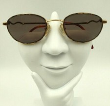 Vintage Joan Collins J-290 Tortoise Gold Metal Oval Sunglasses FRAMES ONLY