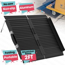 2 FT Folding Home Wheelchair Ramp Aluminum Portable Medical Mobility Threshold