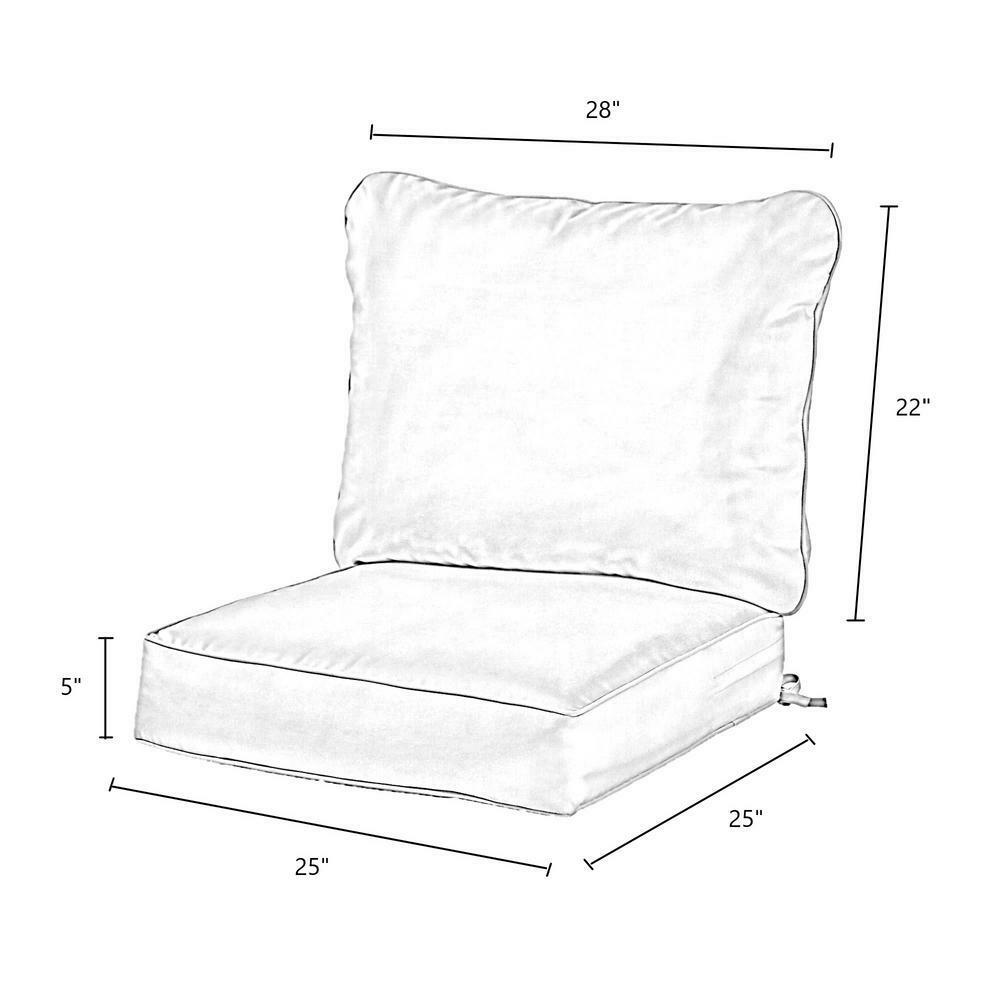 Solid Marine 2 Piece Deep Seating Outdoor Lounge Chair Replacement Cushion Set For Sale Online