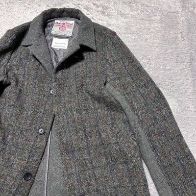 Harris Tweed Seven Days Sunday Balmacaan Coat Men's Size L Wool
