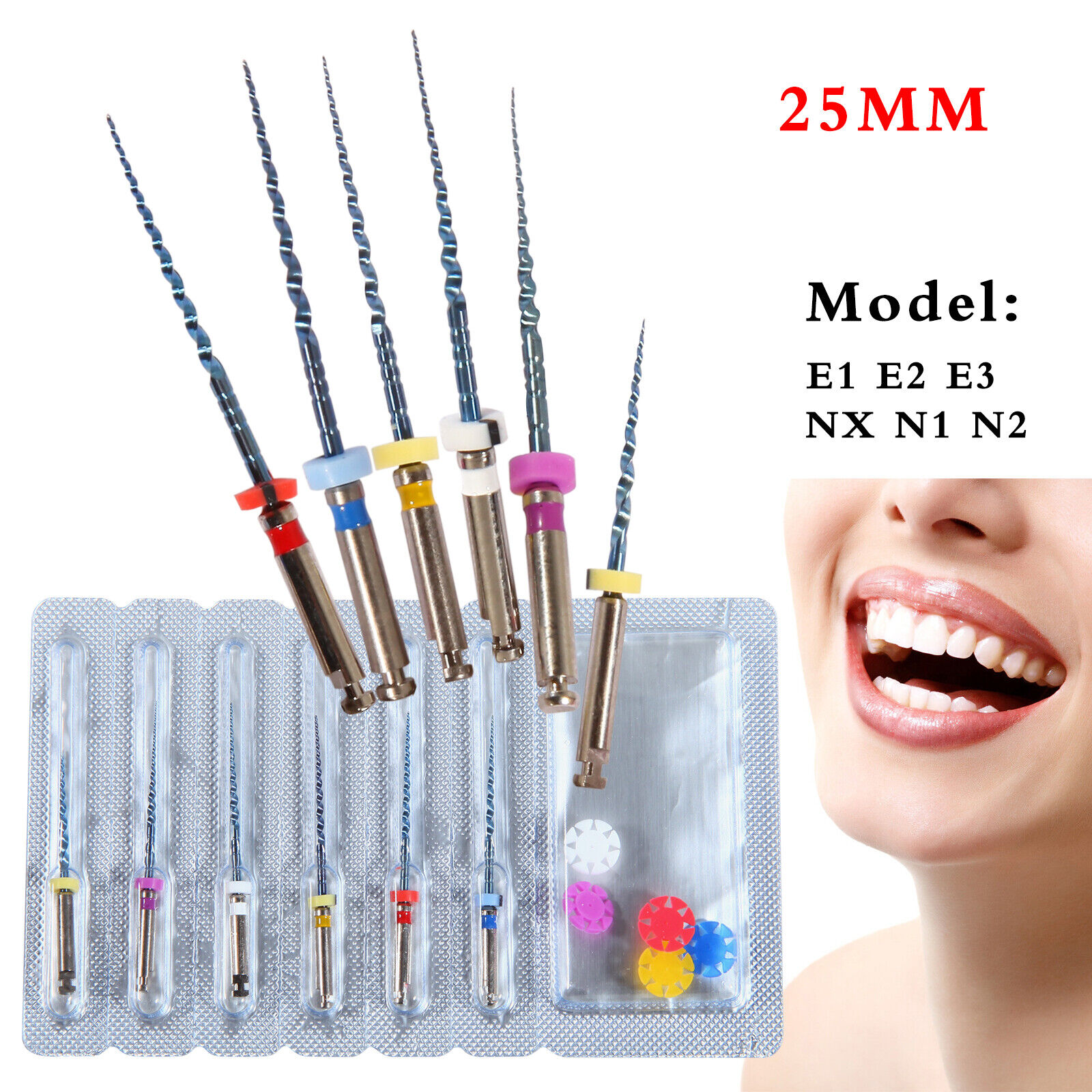 6pcs 25MM Dental NiTi Super Files Rotary Tip Endodontic Endo Mot