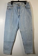 Womens Vintage 90s Levis High Rise Mom Taper Leg Jeans 17550 - 0233 Blue 32"