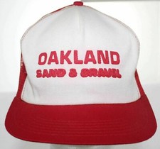 Vintage 1970s Oakland Sand & Gravel Trucker Hat K-Brand Snapback Cap Made in USA