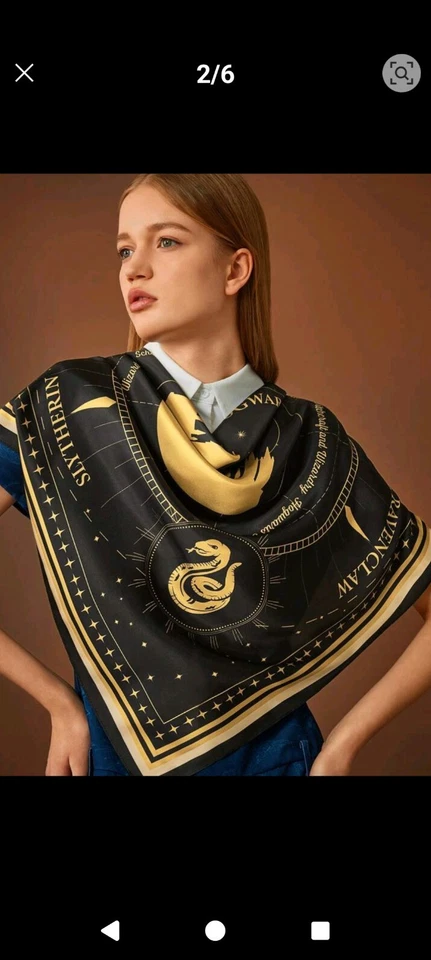 Bufanda de seda Harry Potter Hogwarts regalo perfecto Foto 3 de 4