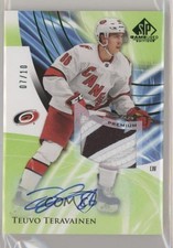 2020-21 Upper Deck SP Game Used Green 7/10 Teuvo Teravainen #14 Patch Auto 0g4