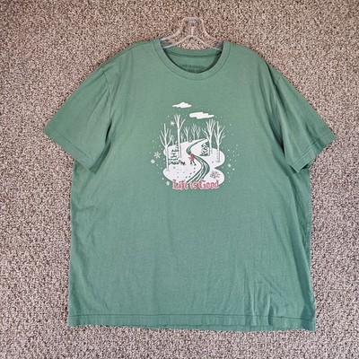 Life Is Good T Shirt Mens 2XL Short Sleeve Pullover Play In Snow
