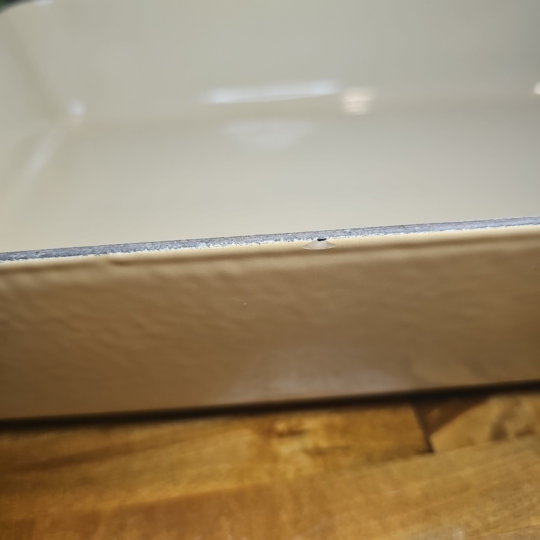 Cousances Bread Vintage Cousances France Beige Enameled Cast Iron Roasting Pan 14