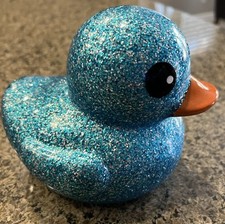 2024 6.5  Blue Green Aqua GIANT Glitter Plastic Rubber Duck Toy Cruise Jeep