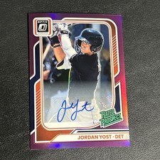 2026 Donruss Optic Jordan Yost Purple Auto /99 Rated Prospect Detroit 