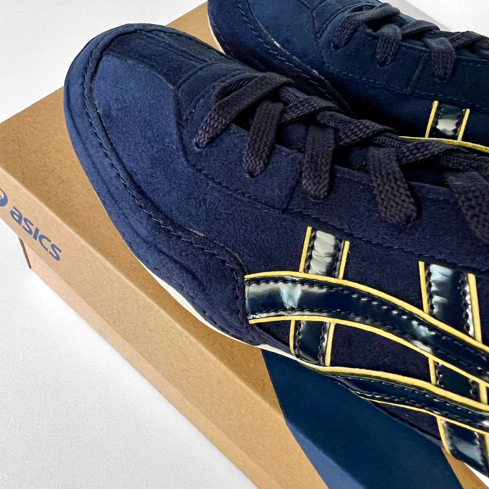 ASICS Wrestling Shoes 1083A001 Special Order Navy x Gold [ Size: US8 / 25.5cm] thumbnail 6