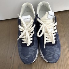 Premiata Blue White Low Top Lace-Up Athletic ...