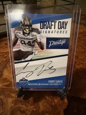 2017 Panini Prestige Corey Davis Draft Day signatures On Card Rookie Auto NFL