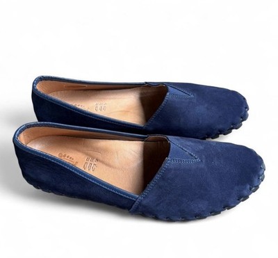 Spring Step Navy Blue Leather Loafers Slip On Comfort Shoes Womens EU 42 US 10