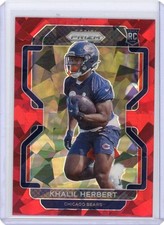 KHALIL HERBERT 2021 PANINI PRIZM CRACKED ICE RED #425 ROOKIE CARD CHICAGO BEARS. rookie card picture