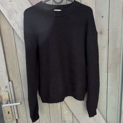 H&M Damen Pullover Strick Schwarz Rundhals Langarm Ohne Muster M Normalgr.