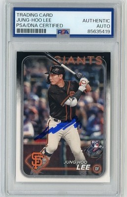 2024 TOPPS 691 JUNG HOO LEE GIANTS KOREA AUTOGRAPHED SIGNED BASEBALL CARD RC PSA